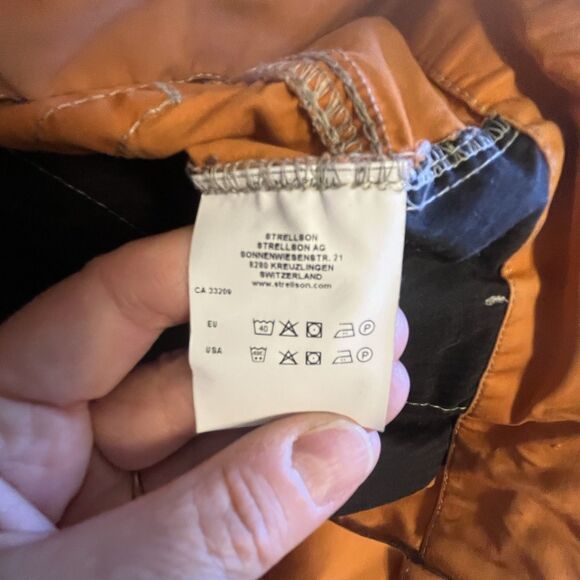 Stellson Mens Waxed Cargo Shorts Size L Gray Orange Acid Wash Switzerland Grunge - Picture 10 of 14